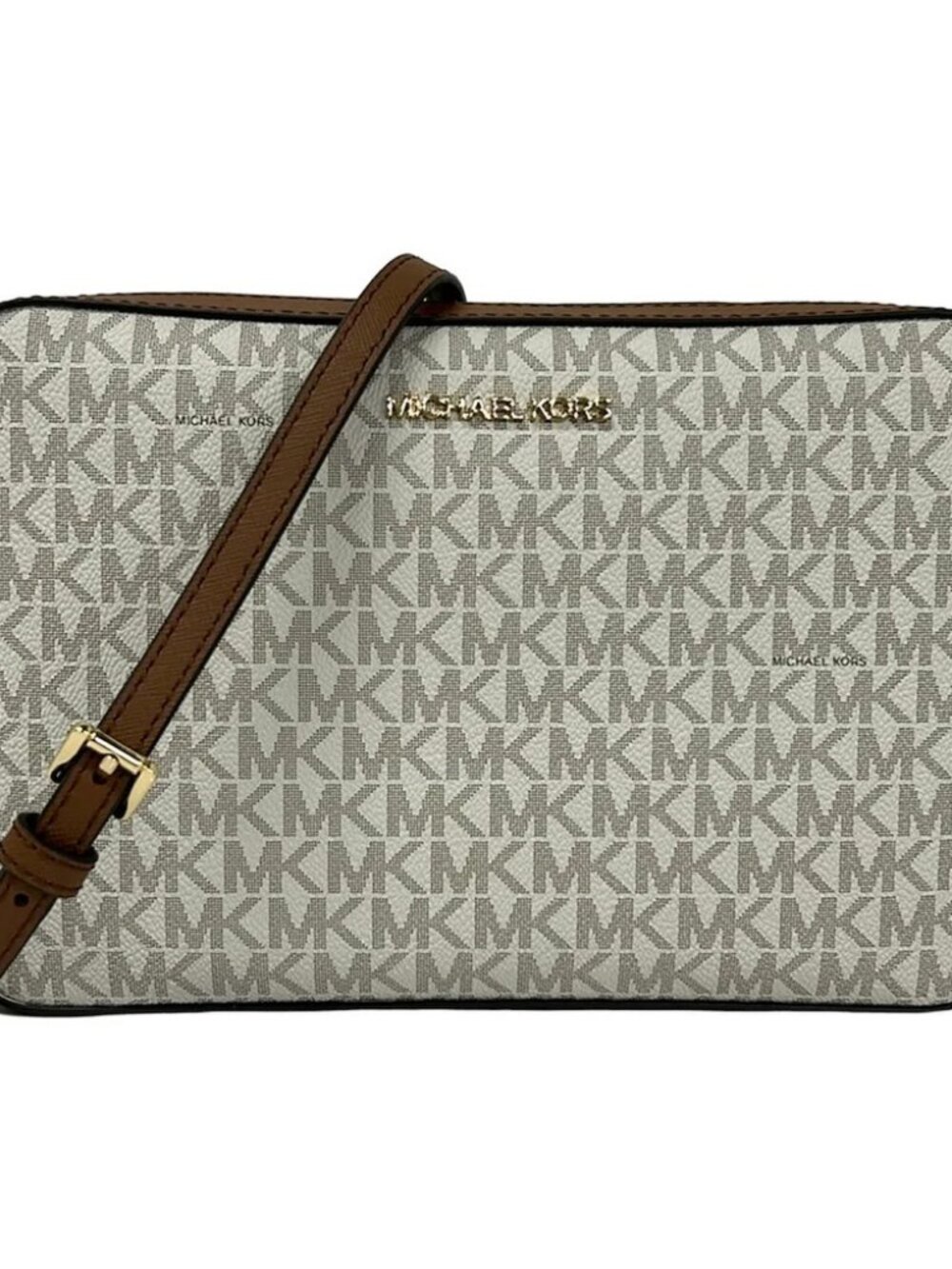 MICHAEL KORS Jet Set Item: Large EW Crossbody Bag 35F8GTTC3B Light gray White - Picture 1 of 10